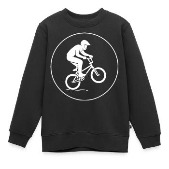 BMX-Piktogramm - Kinder Premium Organic Sweatshirt - Schwarz - Vorne - AI Model Kid Female (0cm)