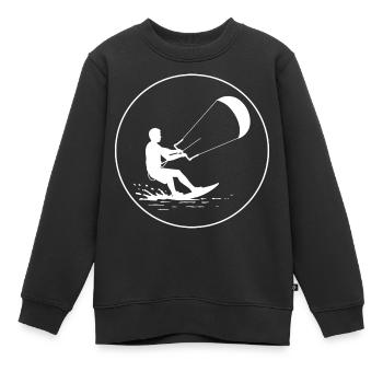 Wind im Griff - Kinder Premium Organic Sweatshirt - Schwarz - Vorne - AI Model Kid Female (0cm)