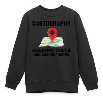 Kartografie Daten sehen gut aus Karte GIS - Kinder Premium Organic Sweatshirt - Schwarz - Vorne - AI Model Kid Female (0cm)