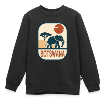 Botswana Elefant Afrika - Kinder Premium Organic Sweatshirt - Schwarz - Vorne - AI Model Kid Female (0cm)