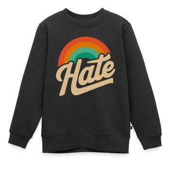 Hate but in a nice way - Kids Premium Organic Sweatshirt - black - Front - AI Model Kid Female (0cm)