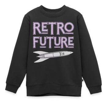 Retro Future Rakete Nostalgie - Kinder Premium Organic Sweatshirt - Schwarz - Vorne - AI Model Kid Female (0cm)