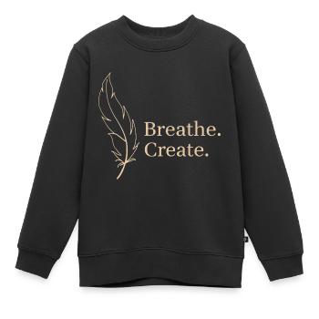 Breath Create Feder Leichtigkeit - Kinder Premium Organic Sweatshirt - Schwarz - Vorne - AI Model Kid Female (0cm)