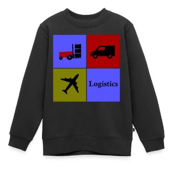 Entreprise de transport et de logistique - Sweat Premium enfant bio - noir - Devant - AI Model Kid Female (0cm)