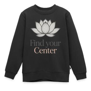 Find Your Center Lotus Blume - Kinder Premium Organic Sweatshirt - Schwarz - Vorne - AI Model Kid Female (0cm)