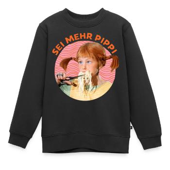 Pippi Langstrumpf Design Sei Mehr Pippi - Kinder Premium Organic Sweatshirt - Schwarz - Vorne - AI Model Kid Female (0cm)