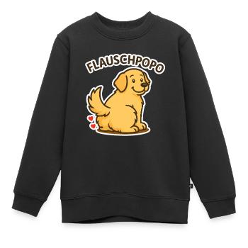 Flauschpopo – Süßer Hund mit fluffigem Po - Kinder Premium Organic Sweatshirt - Schwarz - Vorne - AI Model Kid Female (0cm)
