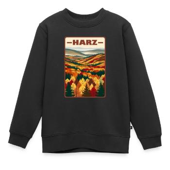Harz - Kinder Premium Organic Sweatshirt - Schwarz - Vorne - AI Model Kid Female (0cm)