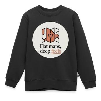 Flache Karten Deep Feels Geografie Kartografie - Kinder Premium Organic Sweatshirt - Schwarz - Vorne - AI Model Kid Female (0cm)