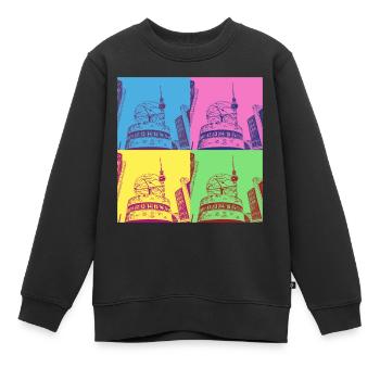 Berlin Skyline City Germany Pop Art Style - Kids Premium Organic Sweatshirt - black - Front - AI Model Kid Female (0cm)