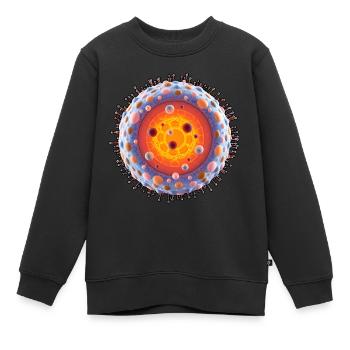 Kernfusion 003 - Kinder Premium Organic Sweatshirt - Schwarz - Vorne - AI Model Kid Female (0cm)