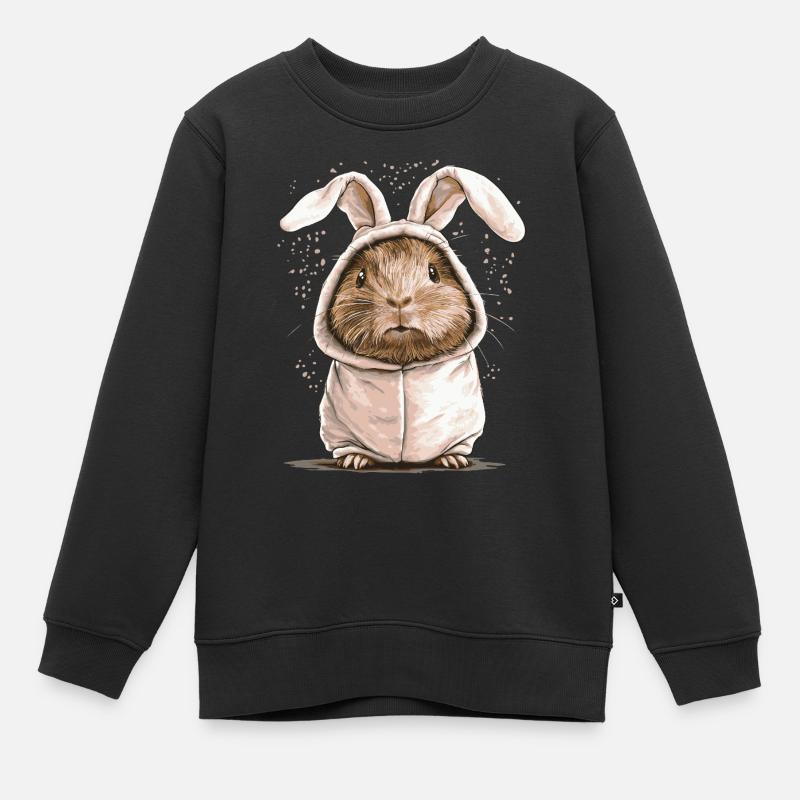 Cochon d’Inde en costume de lapin - Sweat Premium enfant bio - noir
