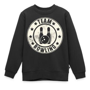 Équipe de bowling - Sweat Premium enfant bio - noir - Devant - AI Model Kid Female (0cm)