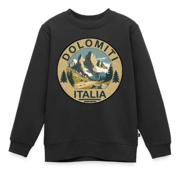 Dolomites rondes - Sweat Premium enfant bio - noir - Devant - AI Model Kid Female (0cm)