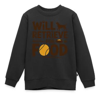 Wird für Futter apportieren Labrador Lustiger Hund - Kinder Premium Organic Sweatshirt - Schwarz - Vorne - AI Model Kid Female (0cm)