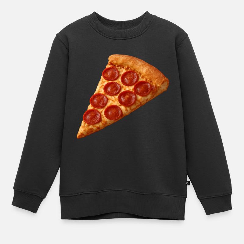 Pizza Salami - Sweat Premium enfant bio - noir
