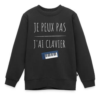 Je peux pas j'ai clavier - Sweat Premium enfant bio - noir - Devant - AI Model Kid Female (0cm)