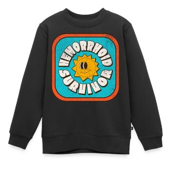 Hemorrhoid Survivor - Kinder Premium Organic Sweatshirt - Schwarz - Vorne - AI Model Kid Female (0cm)