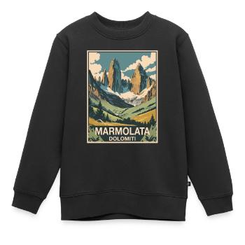 Marmolada Dolomites - Sweat Premium enfant bio - noir - Devant - AI Model Kid Female (0cm)