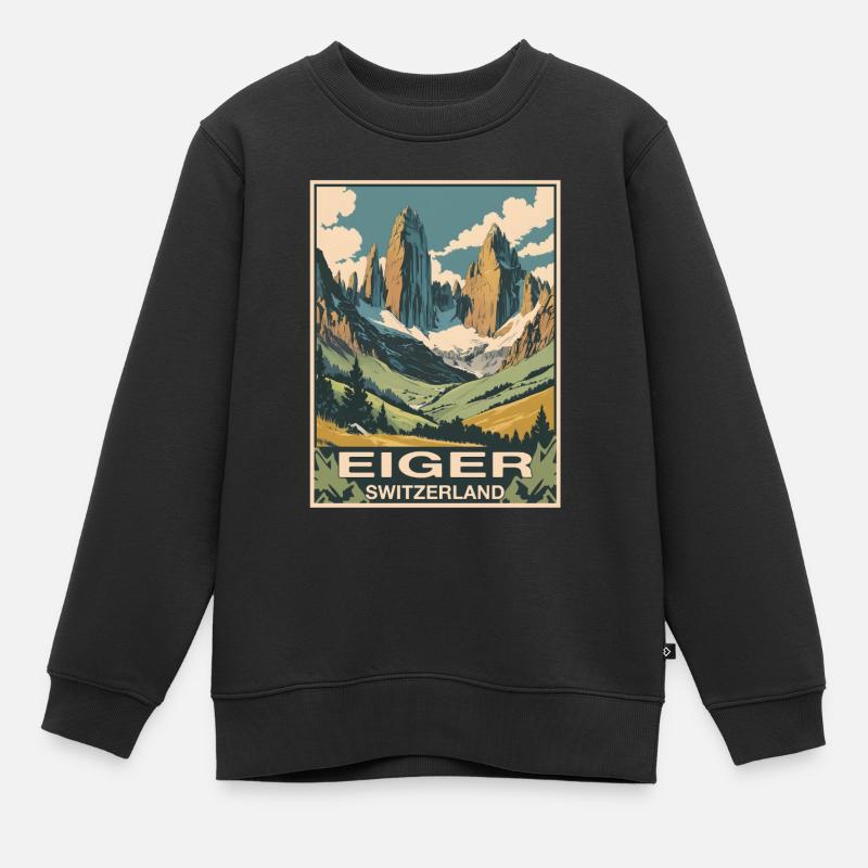 Eiger, Suisse - Sweat Premium enfant bio - noir
