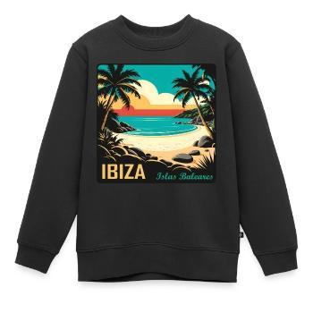 Ibiza Îles Baléares - Sweat Premium enfant bio - noir - Devant - AI Model Kid Female (0cm)
