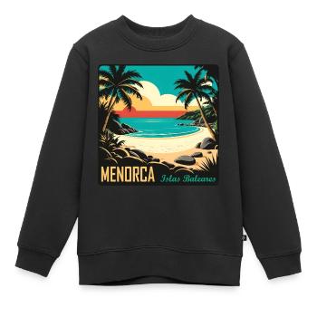 Minorque Îles Baléares - Sweat Premium enfant bio - noir - Devant - AI Model Kid Female (0cm)