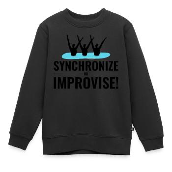 Synchronschwimmen Improvisieren Team Schwimmer Humor - Kinder Premium Organic Sweatshirt - Schwarz - Vorne - AI Model Kid Female (0cm)