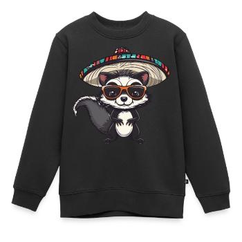 Skunk Funny Sombrero - Sweat Premium enfant bio - noir - Devant - AI Model Kid Female (0cm)