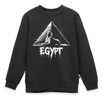 Pyramide du Sphinx d’Égypte - Sweat Premium enfant bio - noir - Devant - AI Model Kid Female (0cm)