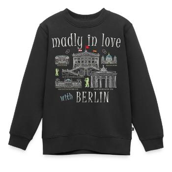 Berlin, Dessin À La Main - Sweat Premium enfant bio - noir - Devant - AI Model Kid Female (0cm)