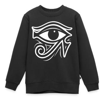 Symbole de l’œil d’Horus en Égypte - Sweat Premium enfant bio - noir - Devant - AI Model Kid Female (0cm)