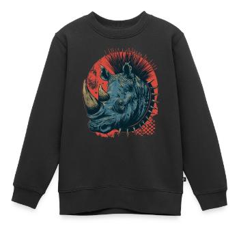 Fantasy Punkrock Nashorn - Kinder Premium Organic Sweatshirt - Schwarz - Vorne - AI Model Kid Female (0cm)