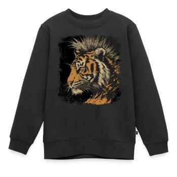 Tigerpunk - Sweat Premium enfant bio - noir - Devant - AI Model Kid Female (0cm)