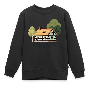 Juetland Fachwerkhaus mit baeumen - Kinder Premium Organic Sweatshirt - Schwarz - Vorne - AI Model Kid Female (0cm)