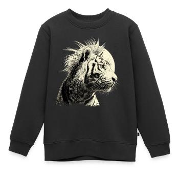 Tigerpunk - Sweat Premium enfant bio - noir - Devant - AI Model Kid Female (0cm)