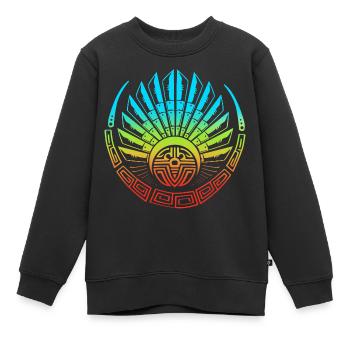 aztec Maya kalender Inka - Kinder Premium Organic Sweatshirt - Schwarz - Vorne - AI Model Kid Female (0cm)