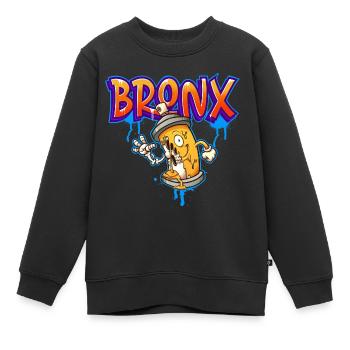 Graffitis du Bronx - Sweat Premium enfant bio - noir - Devant - AI Model Kid Female (0cm)