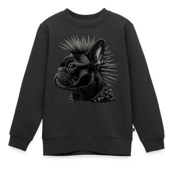 Punk Rock Bouledogue Français - Sweat Premium enfant bio - noir - Devant - AI Model Kid Female (0cm)