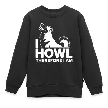 Ich heule, also bin ich ein heiserer Wolf - Kinder Premium Organic Sweatshirt - Schwarz - Vorne - AI Model Kid Female (0cm)