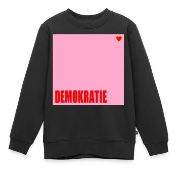 Politik Demokratie Herz - Kinder Premium Organic Sweatshirt - Schwarz - Vorne - AI Model Kid Female (0cm)