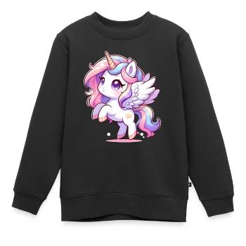 Magisches Einhorn - Kinder Premium Organic Sweatshirt - Schwarz - Vorne - AI Model Kid Female (0cm)