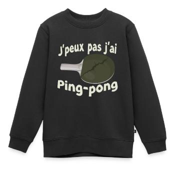 Ping-Pong-Pause Humor - Kinder Premium Organic Sweatshirt - Schwarz - Vorne - AI Model Kid Female (0cm)