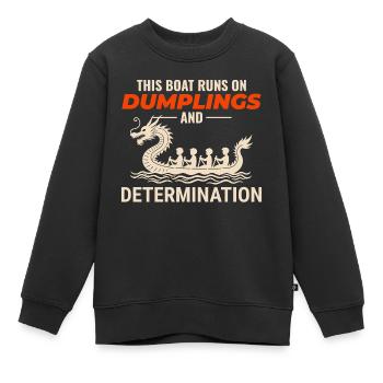 Knödel Und Entschlossenheit Drachenboot - Kinder Premium Organic Sweatshirt - Schwarz - Vorne - AI Model Kid Female (0cm)