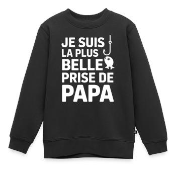 Humorvolles Angeln Vater Zitat - Kinder Premium Organic Sweatshirt - Schwarz - Vorne - AI Model Kid Female (0cm)