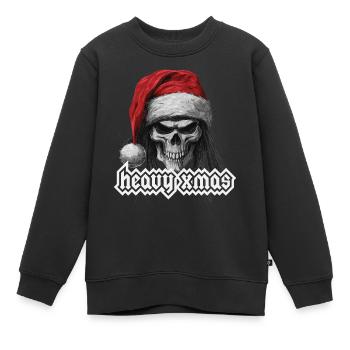 Noël Heavy Metal - Sweat Premium enfant bio - noir - Devant - AI Model Kid Female (0cm)