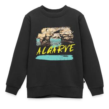 Falaises Algarve illustration Portugal - Sweat Premium enfant bio - noir - Devant - AI Model Kid Female (0cm)