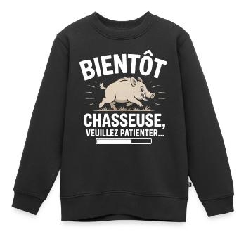 Bald ein Jäger - Kinder Premium Organic Sweatshirt - Schwarz - Vorne - AI Model Kid Female (0cm)
