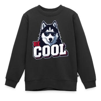 Be Cool - Husky de Sibérie - Sweat Premium enfant bio - noir - Devant - AI Model Kid Female (0cm)