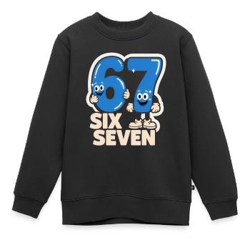 67 Six Seven 6 7 - Lustiges italienisches  - Kinder Premium Organic Sweatshirt - Schwarz - Vorne - AI Model Kid Female (0cm)