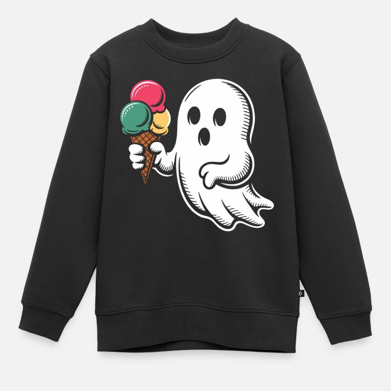 Geist mit Eiscreme - Kids Premium Organic Sweatshirt - black